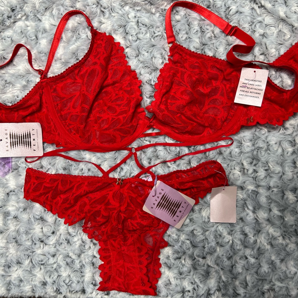 SavageX Fenty Red Lingerie Set